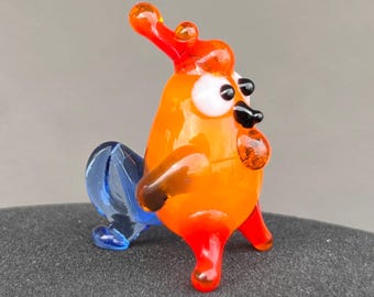 Mini figura de gallina de cristal – Gallina pequeña de cristal soplado – Animal de granja para casa de muñecas – Micro gallina de cristal – Regalo para amantes de las gallinas
