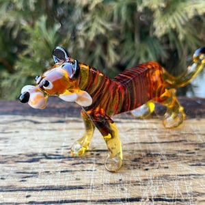 Murano Glass 虎 ガラス オブジェ 置物 Murano Glass Tiger - Etsy