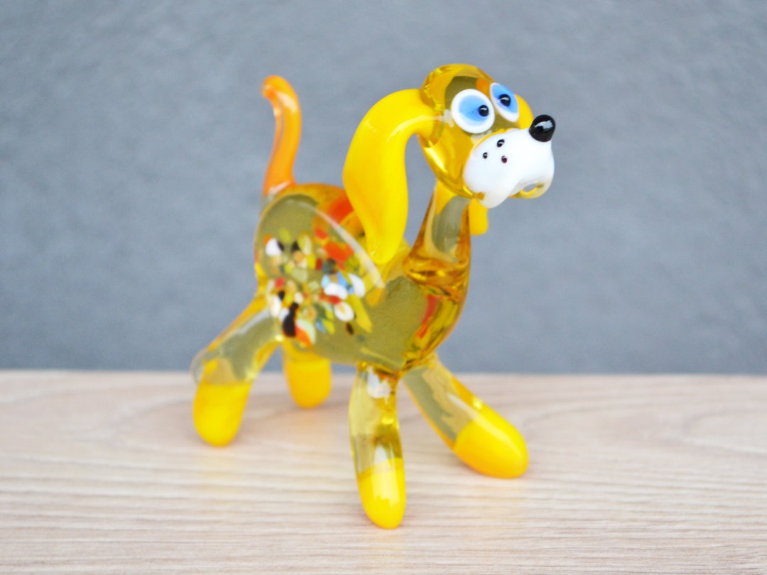 Glass Dog Figure Fused Glass Animals Gift for Christmas Glass Etsy