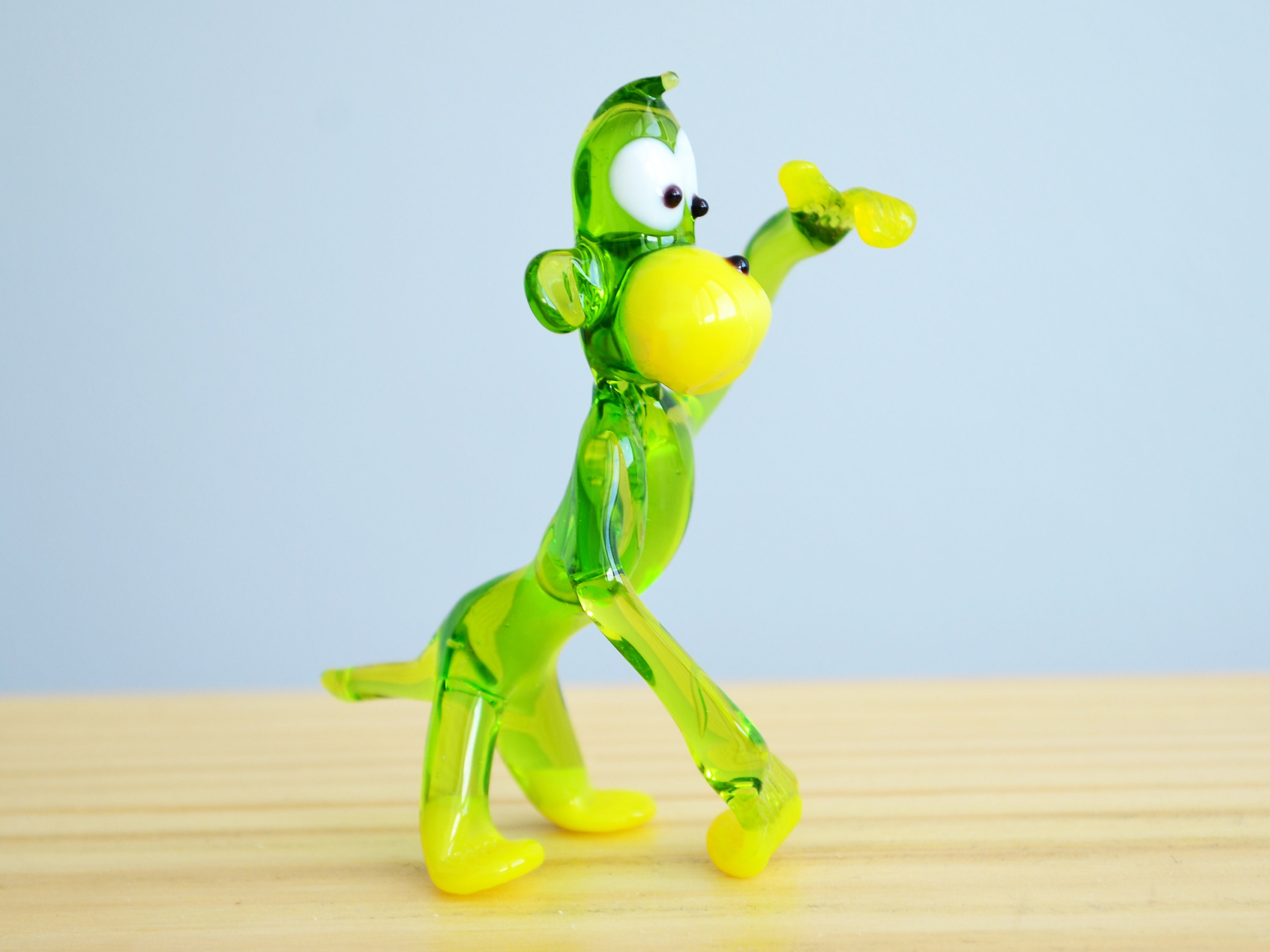 Glass Art Black Monkey Glass Figurine Animals Glass Monkeys Sculpture Art Glass Toy Murano