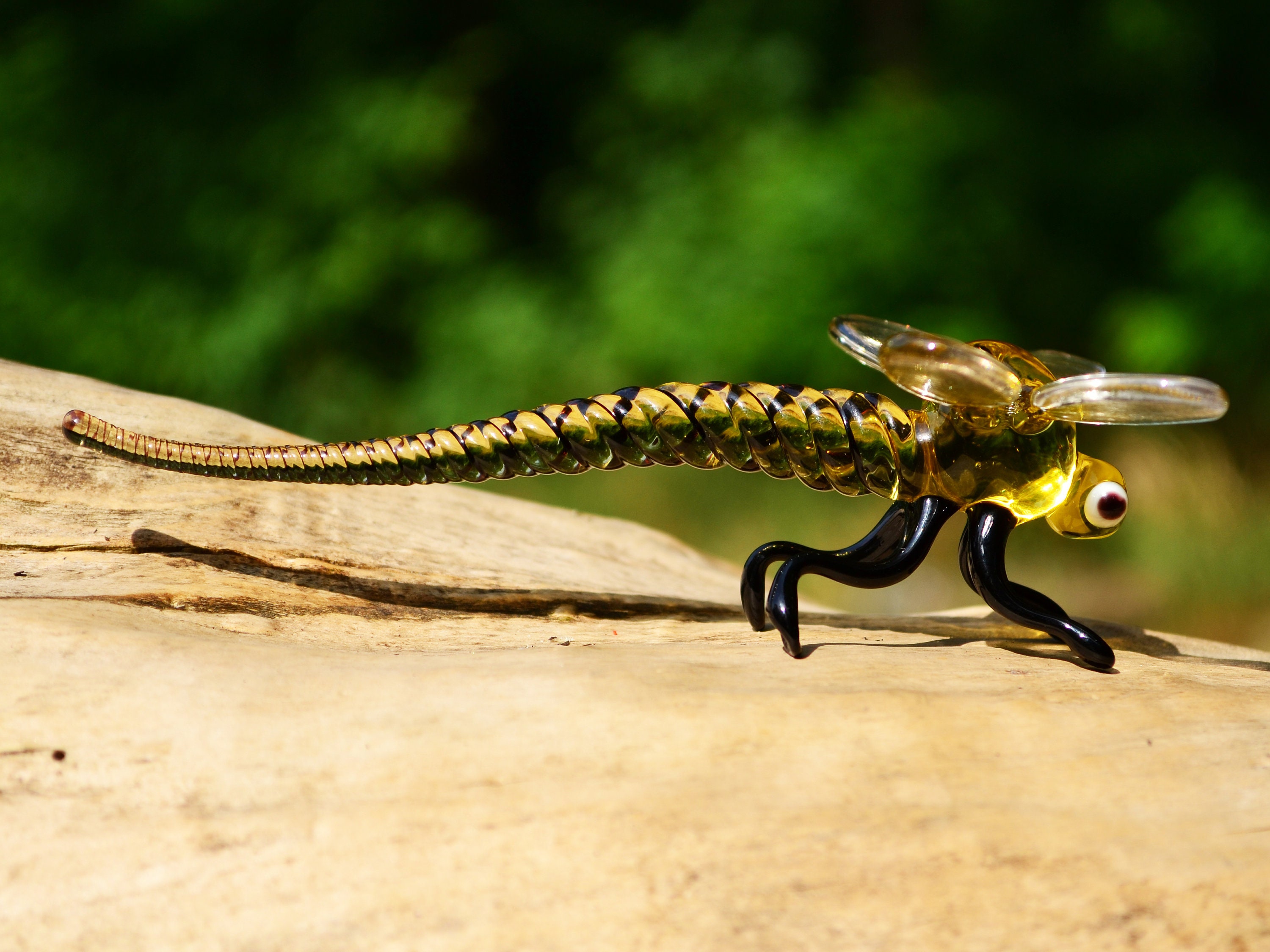 Glass Dragonfly Figurine Dragonfly Art Stained Glass Blown Etsy