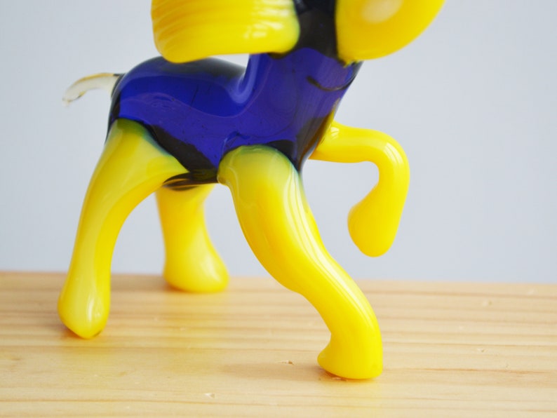 Glass Elephant Figurine Blue Animals Glass Elephant Sculpture Etsy