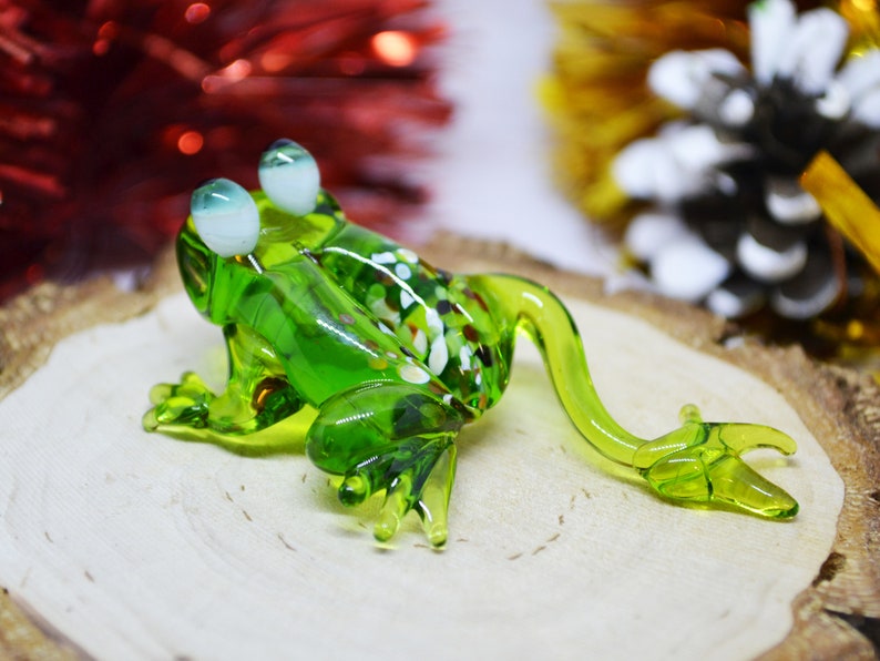 Small Glass Frog Figurines Frog Zen Statue Frog Etsy