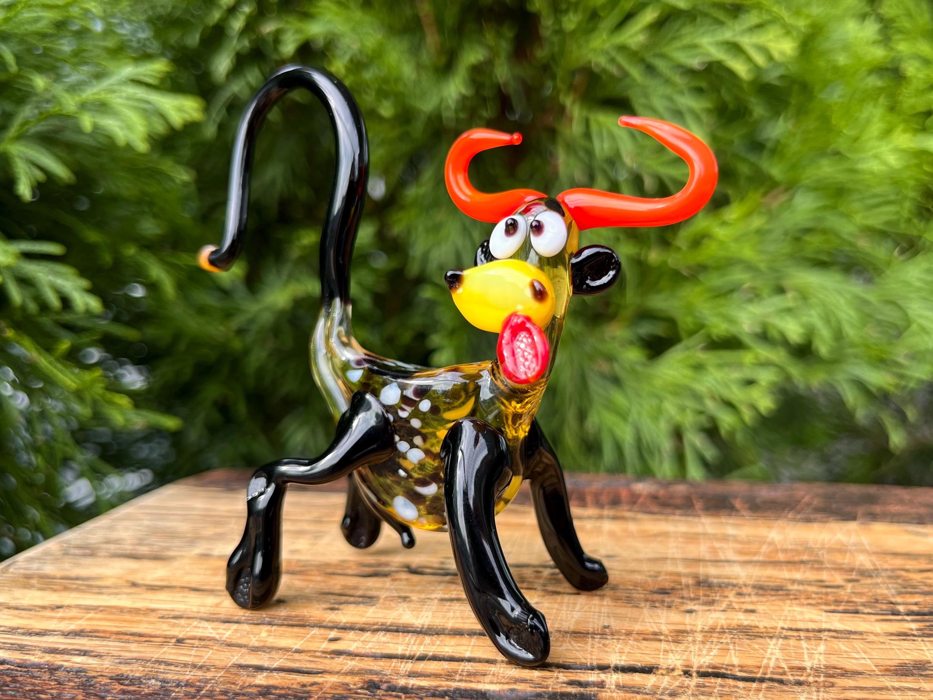吹きガラスの牛の置物 - ムラーノスタイルのアートガラス彫刻 - Etsy 日本