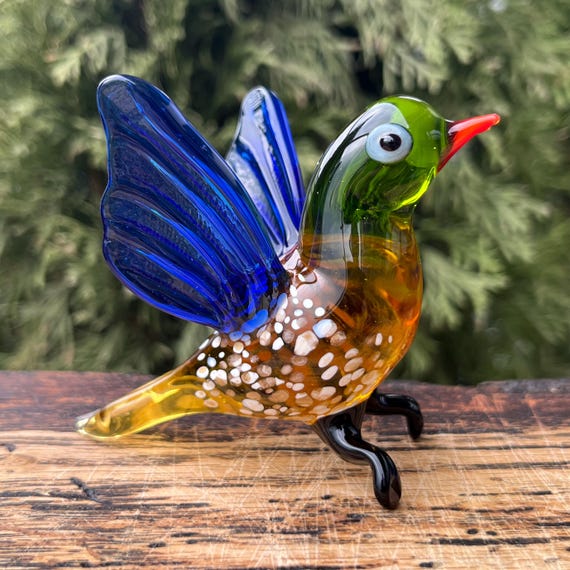 Figura De Pájaro De Cristal Hecha A Mano, Escultura Decorativa Para Escritorio, 4.3 X 2.9 Pulgadas, Regalo Original Para Ocasiones Especiales