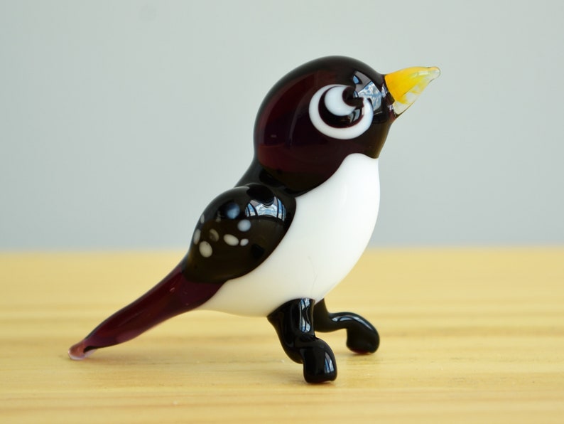 Purple Glass Bird Figurine Animals Glass Bird Sculpture Art Glass Toy Murano Animals Collectible Bird Figure Glass Blowing Art Gift Birds