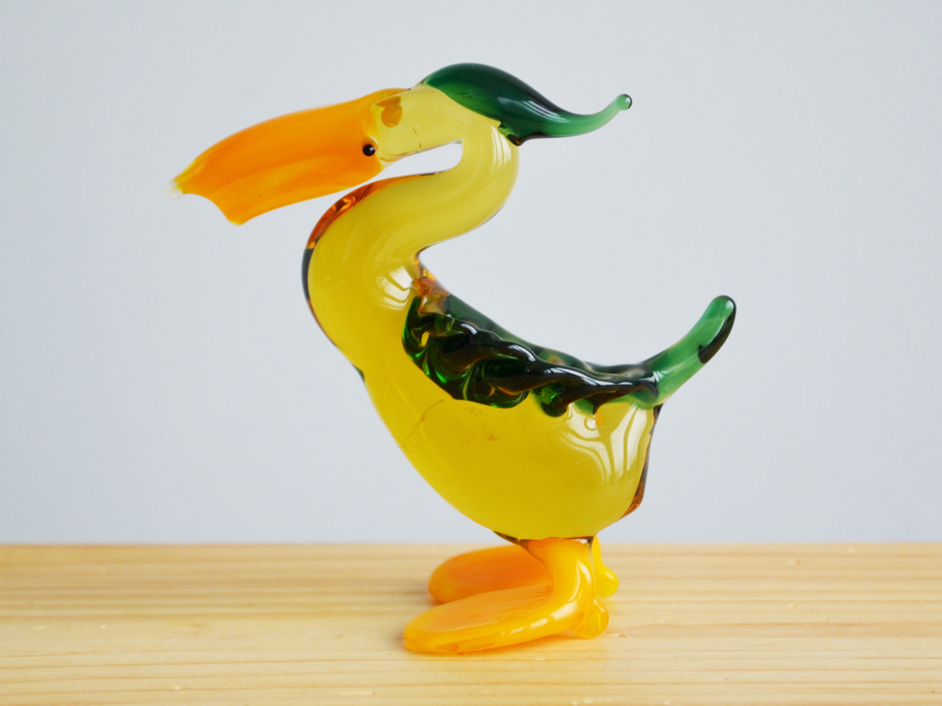 Glass Pelican Figurine Bird Sculpture Pelicans Statue Murano Etsy