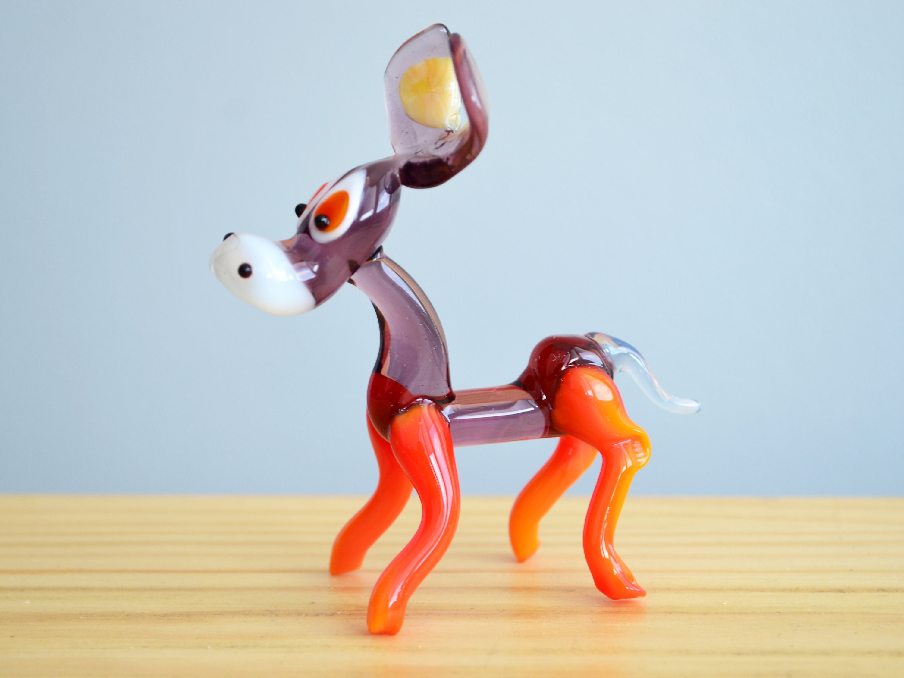 Glass Donkey Figure Animals Figurine Purple Donkey Glass Art Etsy Canada