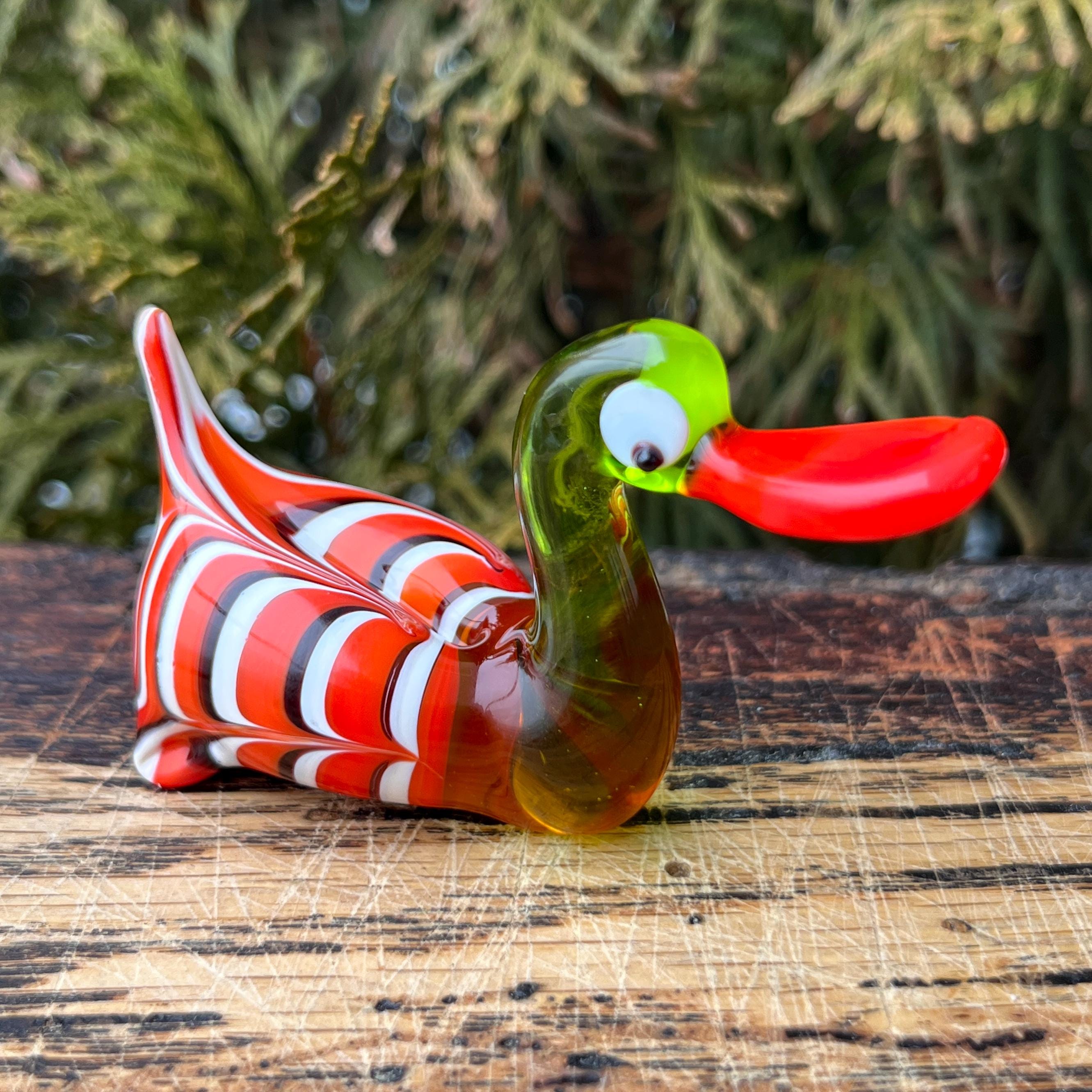 アートガラスのアヒルの置物装飾動物彫刻 - Etsy 日本