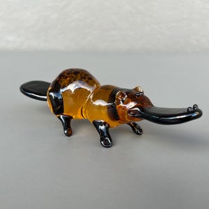 Glass Platypus Figurine, Murano Glass Platypus Sculpture, Art Glass Statue Platypus, Collectible Platypus Animals, Gift for Animal Lovers