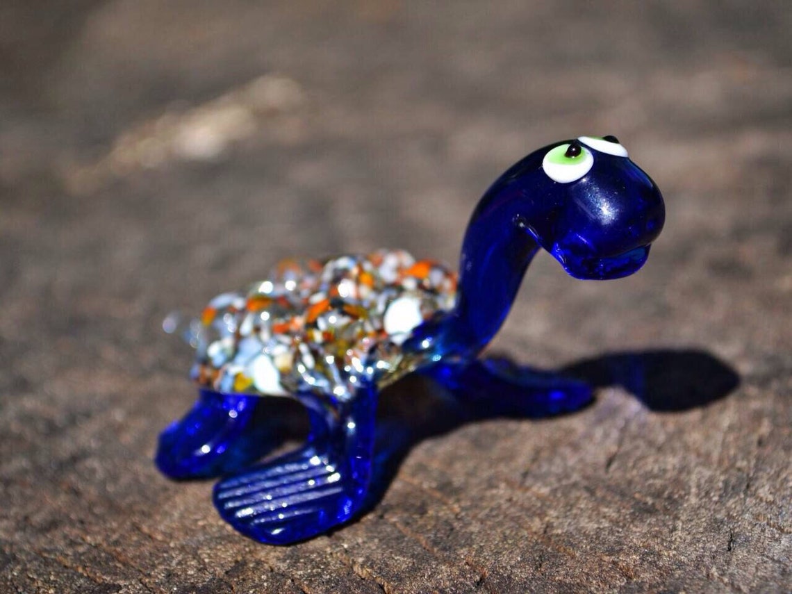 Blue Glass Turtle Figurine Animals Glass Turtles Sculpture Art Etsy