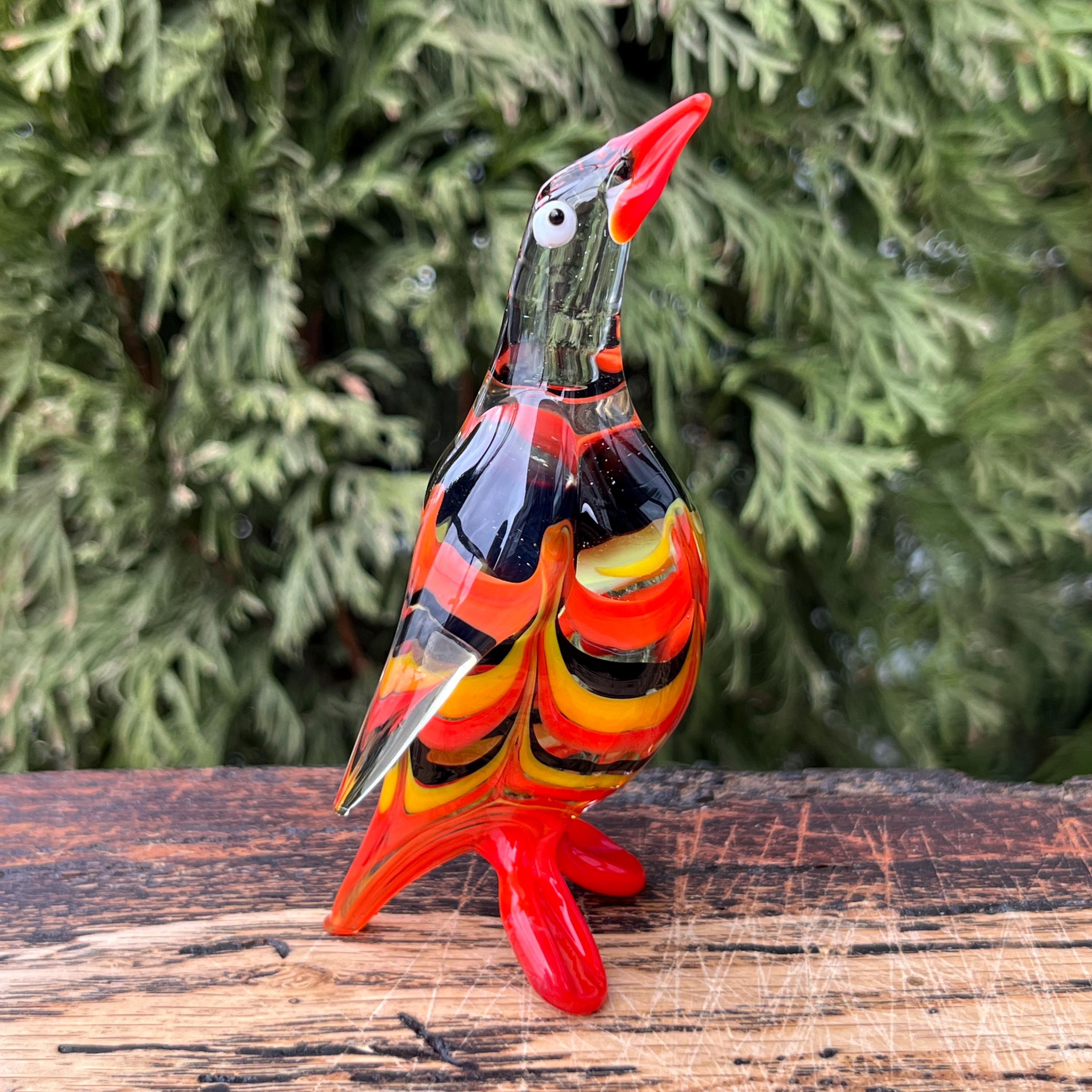 ガラスのペンギンの置物、ミニチュア手吹きアートガラス - Etsy 日本