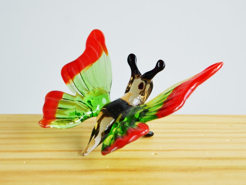 Glass Butterfly in Glass Fused Glass Animals Figurines Garden Gift Child Girl Gift for Baby Decoration Glass Figure Menagerie Miniature image 6