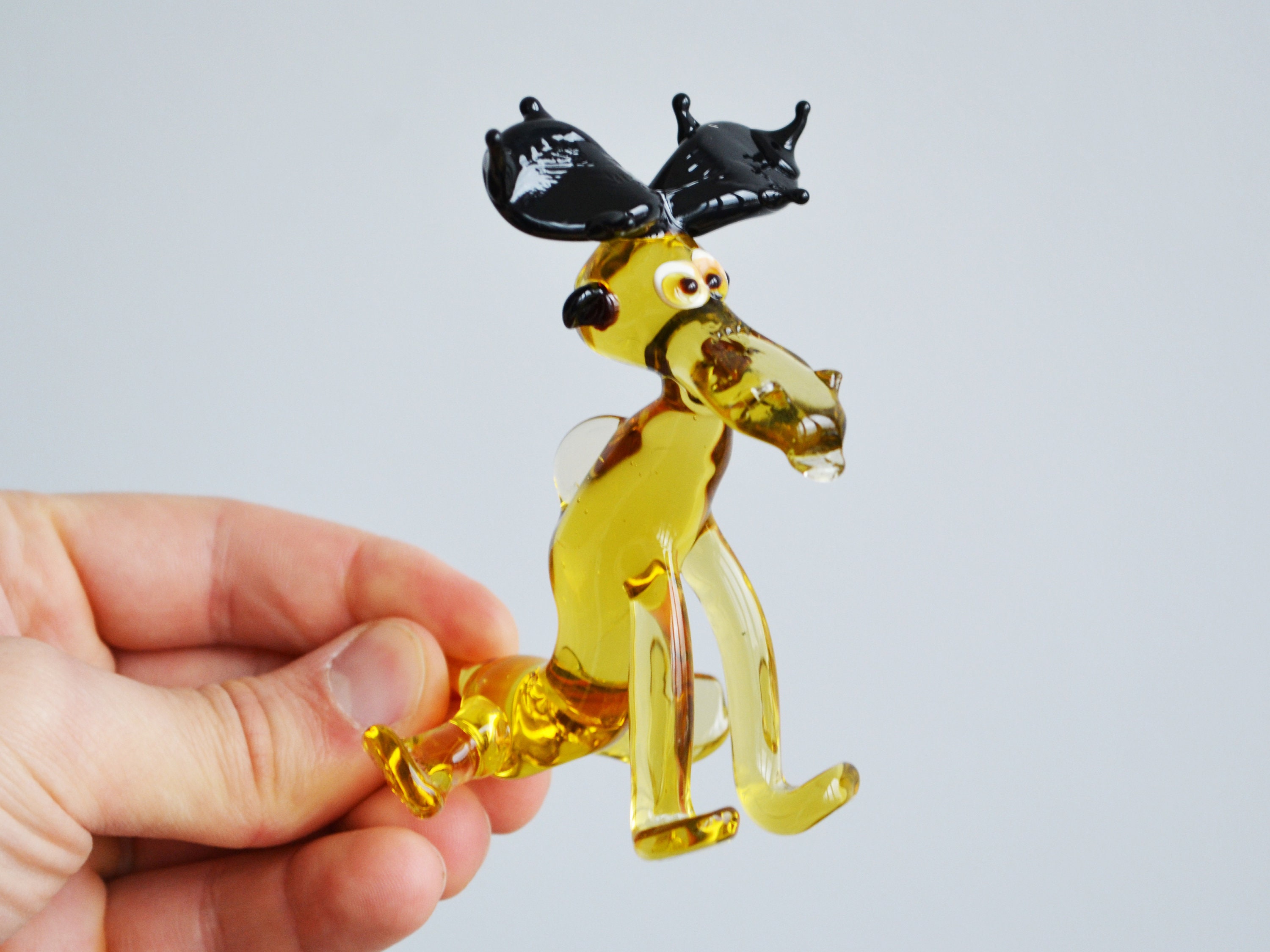 Glass Elk Figurine Elk Glass Elk Blown Elk Sculpture Miniature Etsy