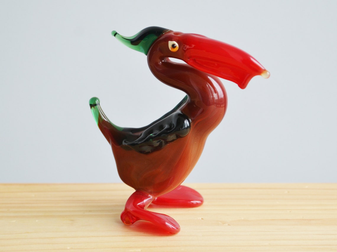 Glass Pelican Figurine Collectible Bird Sculpture Pelicans Etsy UK