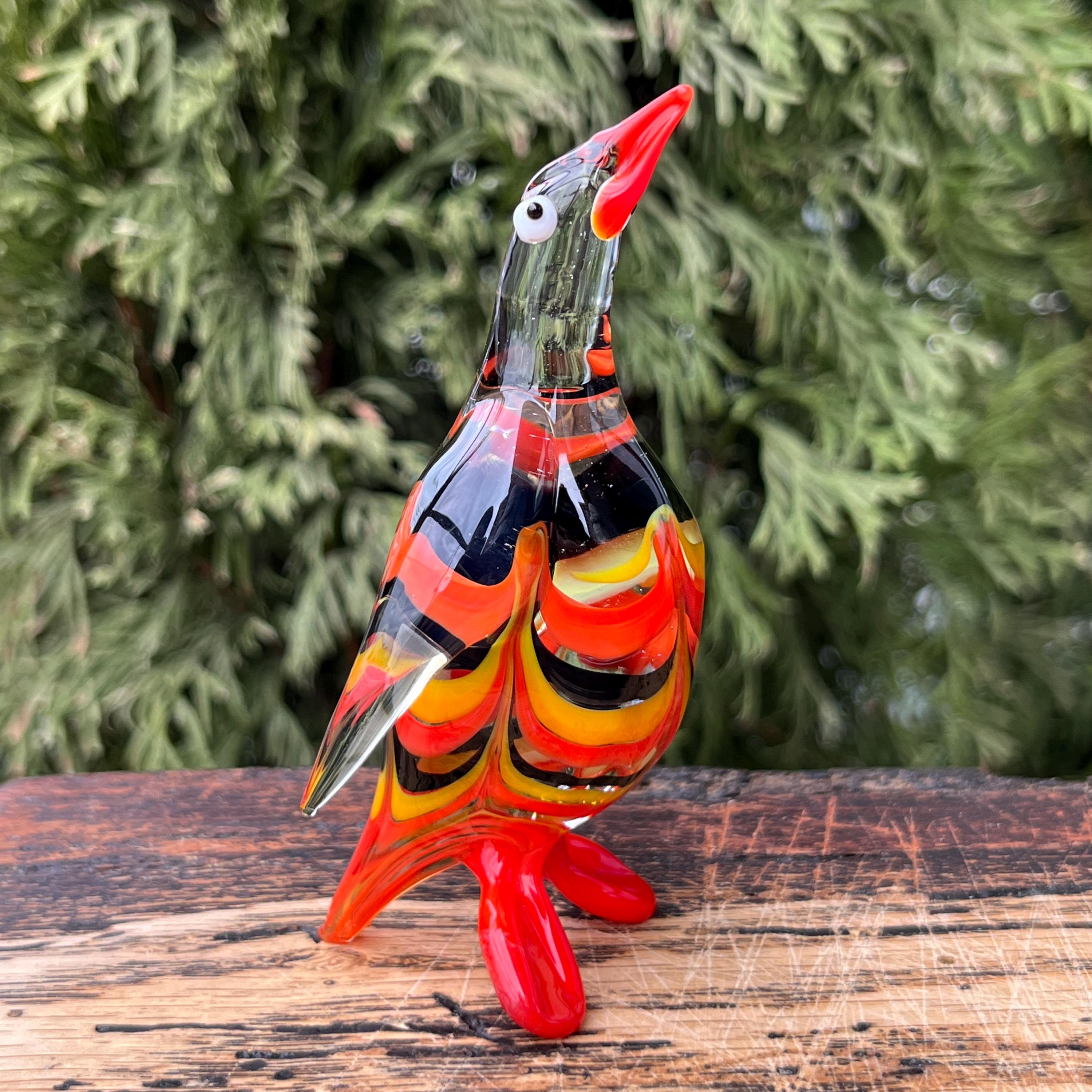ガラスのペンギンの置物、ミニチュア手吹きアートガラス - Etsy 日本