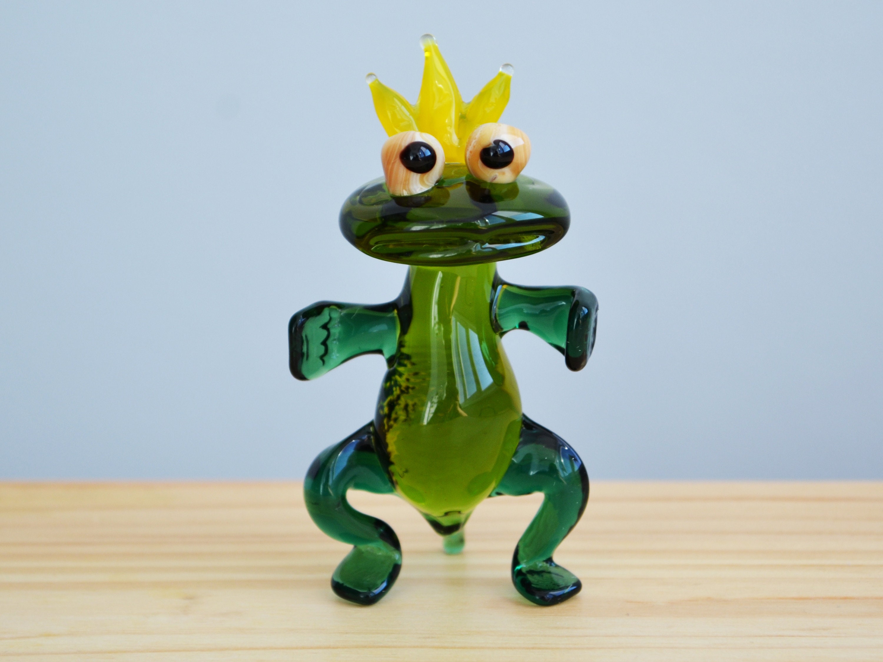 Glass frog figurine animals glass frog sculpture art glass toy Etsy