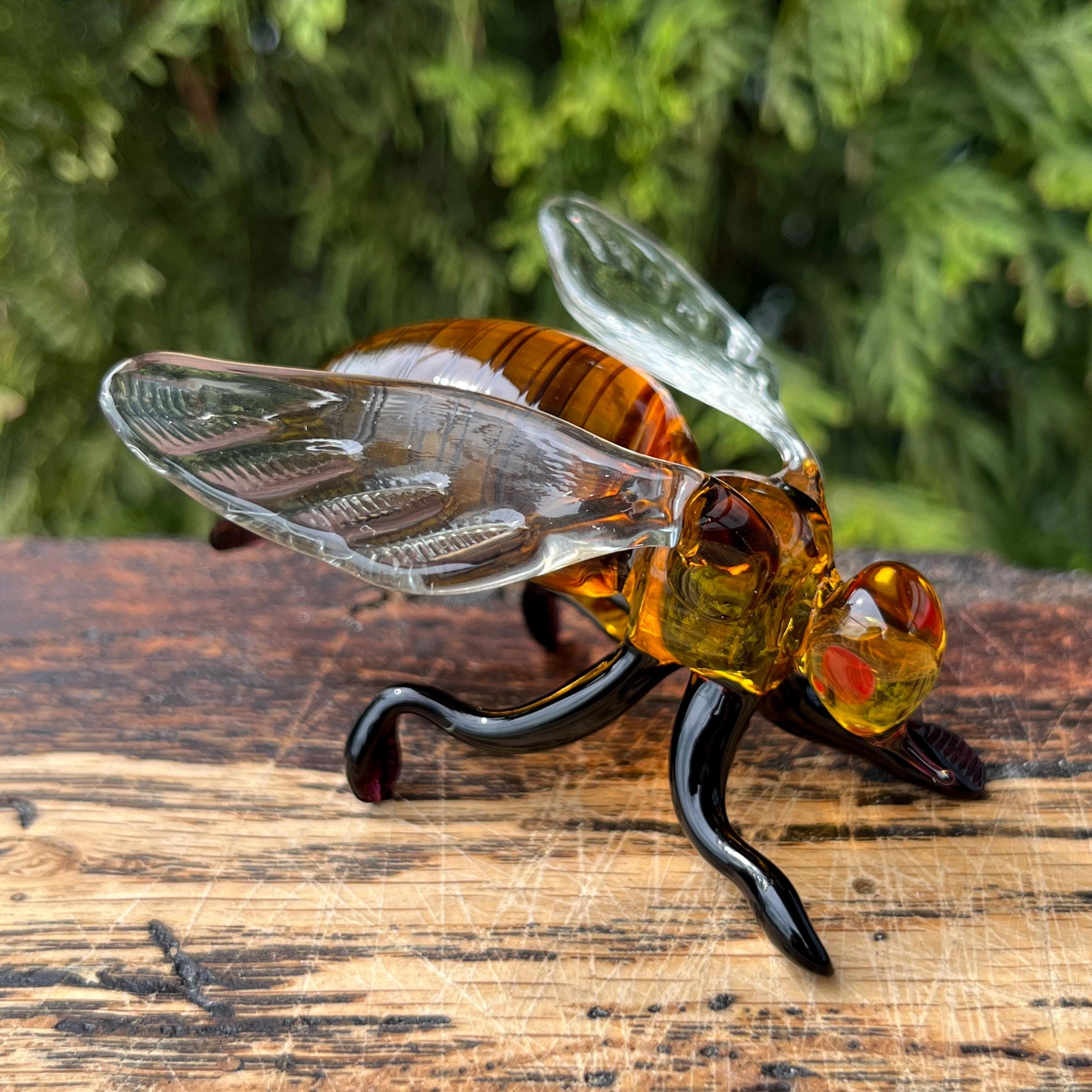 ガラスのハエの置物：手吹きムラーノスタイルの昆虫アート - Etsy 日本
