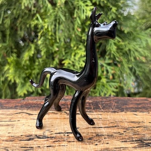 Black Glass Dog Figurines - Dog Shelf Decor Figure - Dog Figures Small - Dog Figure Decor - Small Dog Figures for Kids - Mini Dog Figures