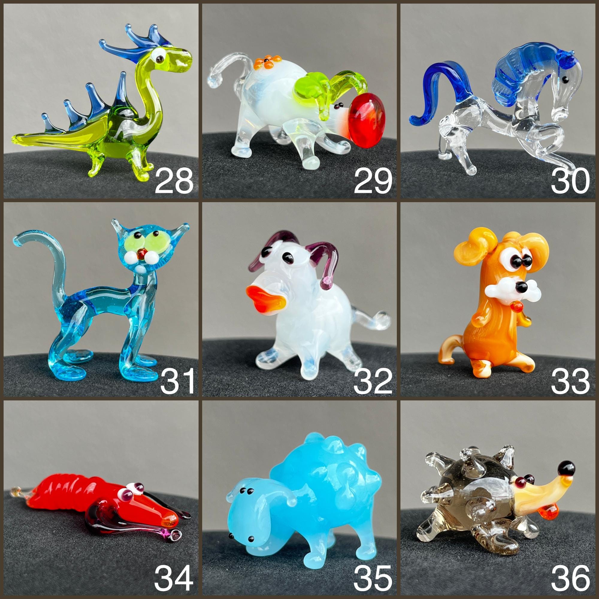 Mini Glass Animal Figurines – 1″ Hand‑blown Miniatures for