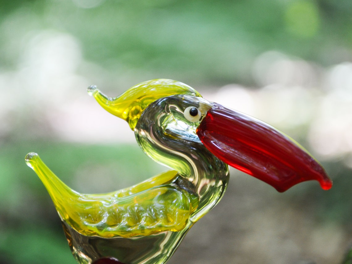 Glass Pelican Figure Pelican Bird Sculpture Pelicans Statue Etsy
