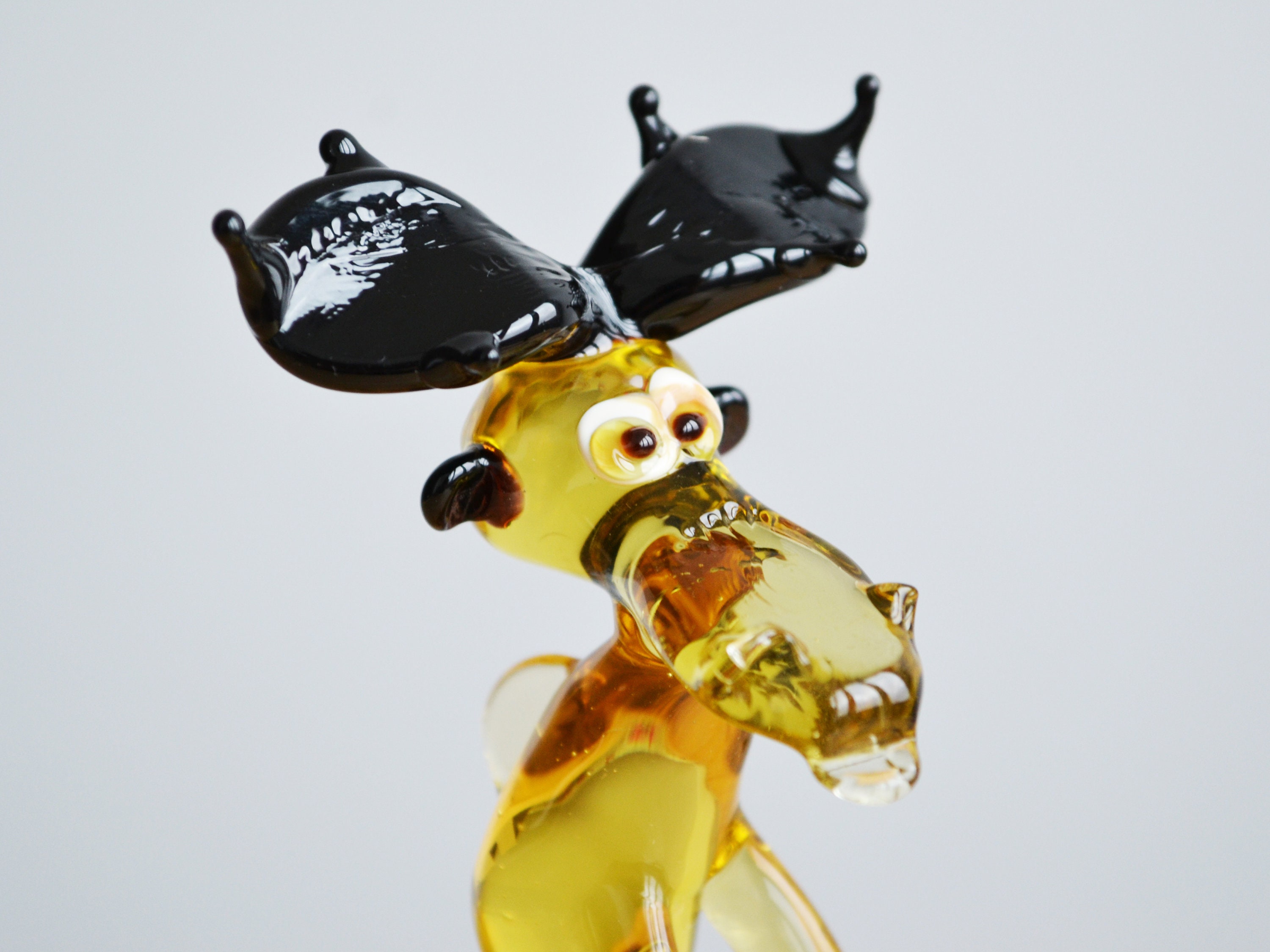 Glass Elk Figurine Elk Glass Elk Blown Elk Sculpture Miniature Etsy