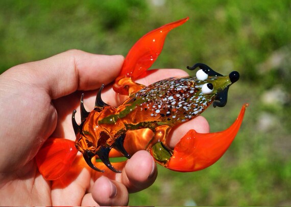 Grand Verre Homard Figurine Animaux Verre Crabe Miniature Art Glass Omar Jouets Murano Animaux Minuscules Petite Figure En Verre Sculpture Cadeau - 
