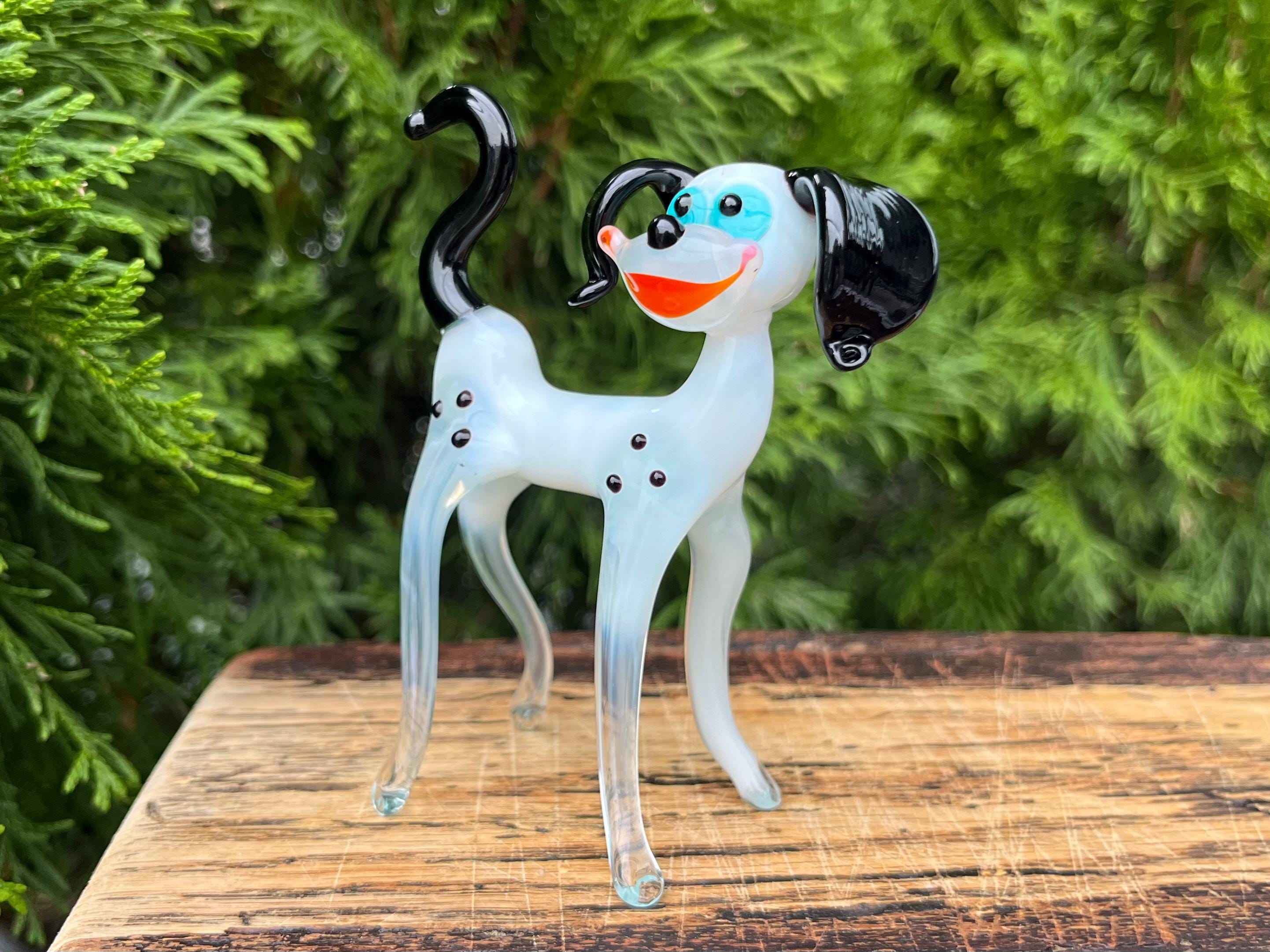 手作りガラス製ダルメシアンの置物 | コレクター向け犬像