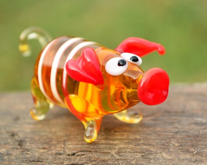 2020 New Year Gift Glass Pig Figurine Animals Glass Pig Miniature Art
