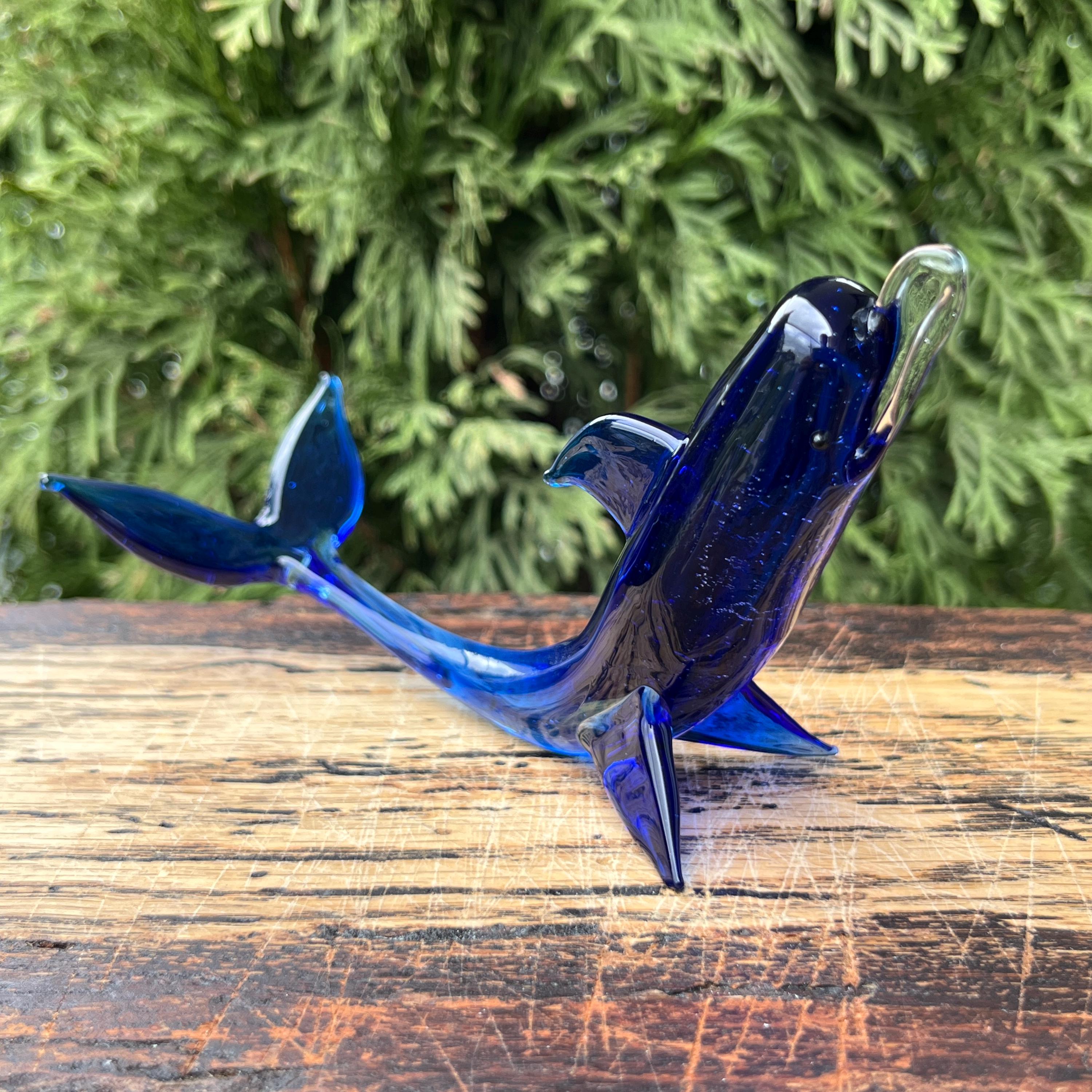 Figurine De Dauphin En Verre Coloré à La Main - Décoration Lumineuse Pour Maison, Bureau Ou Vitrine - 11