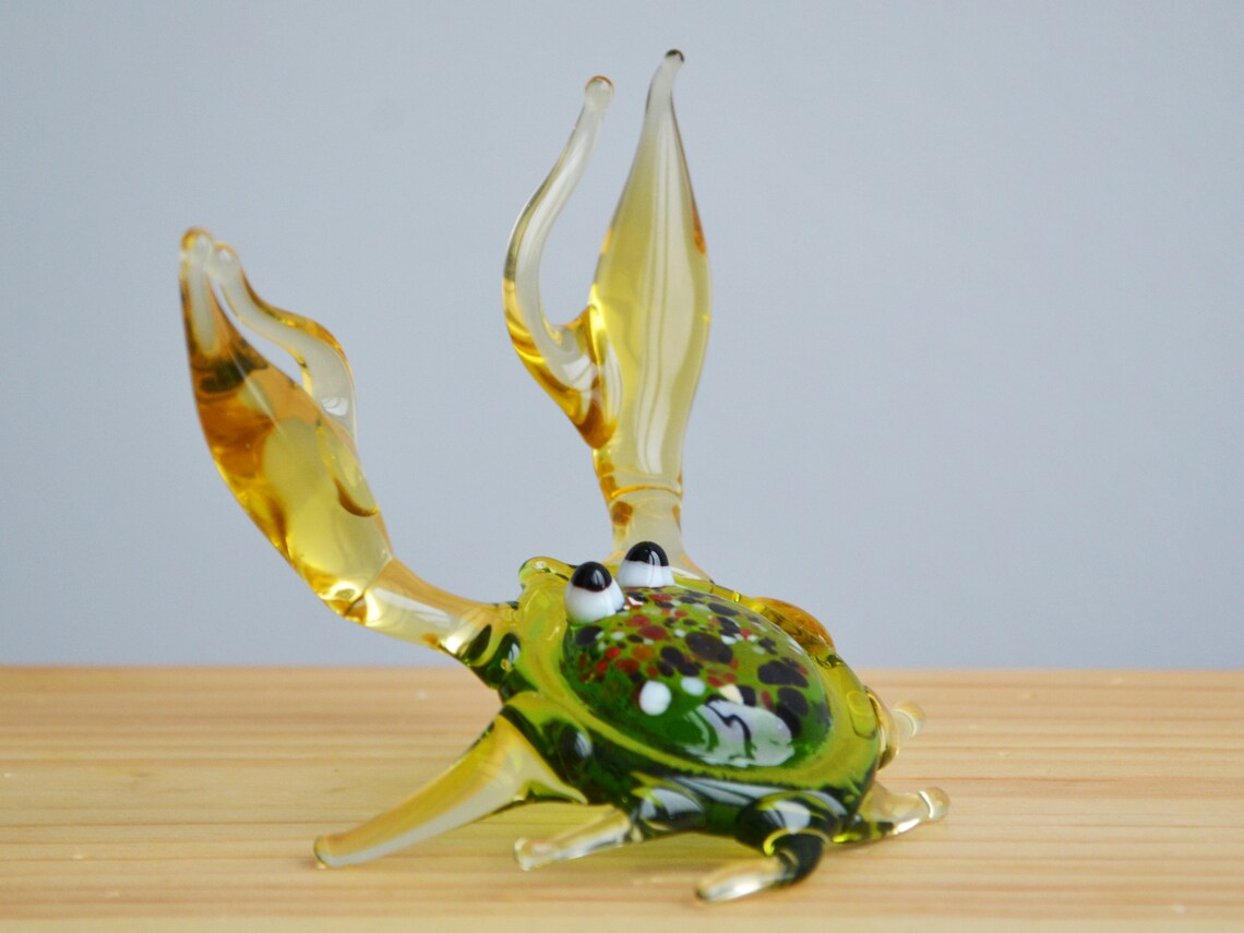 2.5 Glass Crab Figurine Crab Ornament Decoration - Etsy