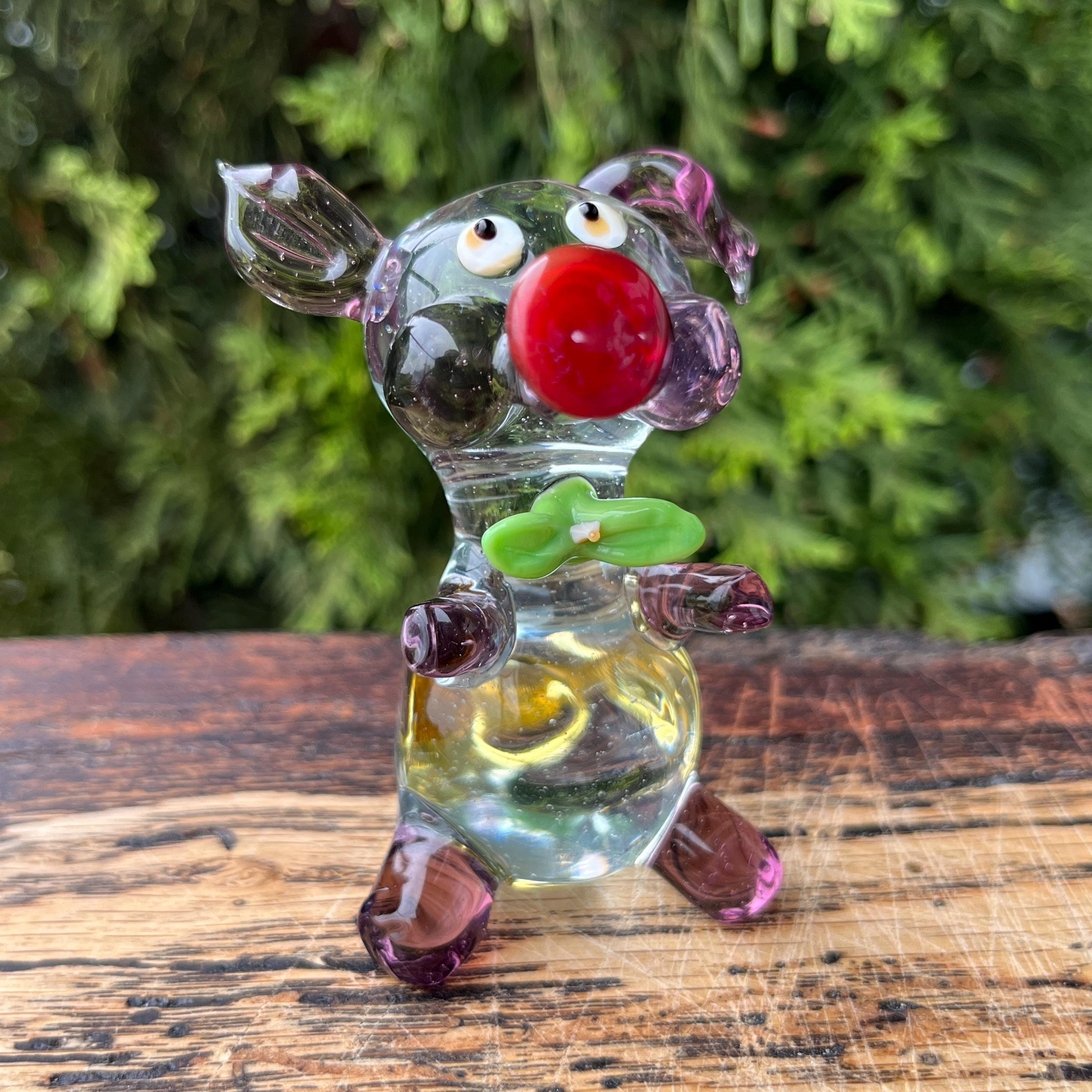 ガラスの豚の置物、手吹きムラーノスタイルのミニチュア - Etsy 日本