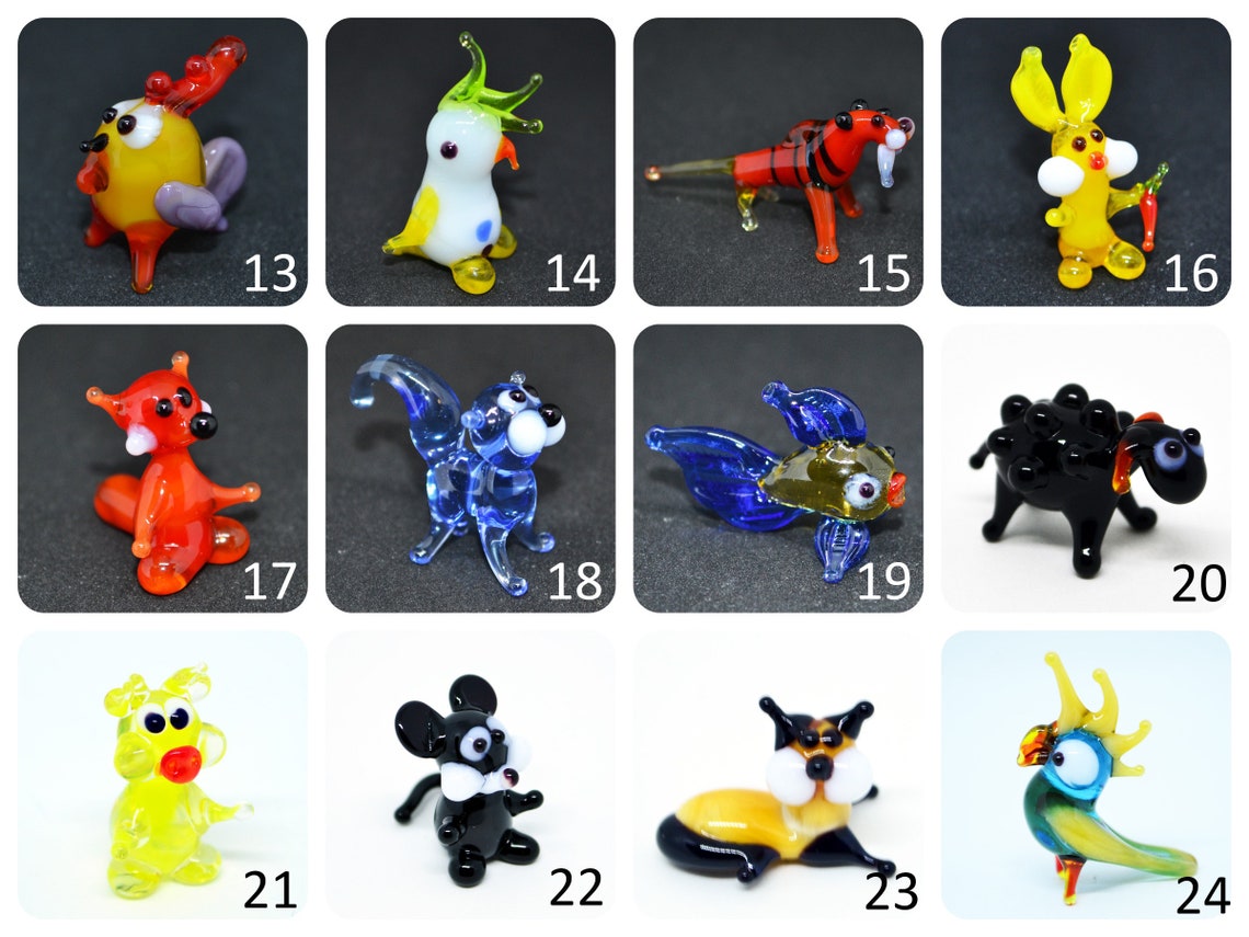 Glass Animals Tiny little murano glass dollhouse collectible Etsy