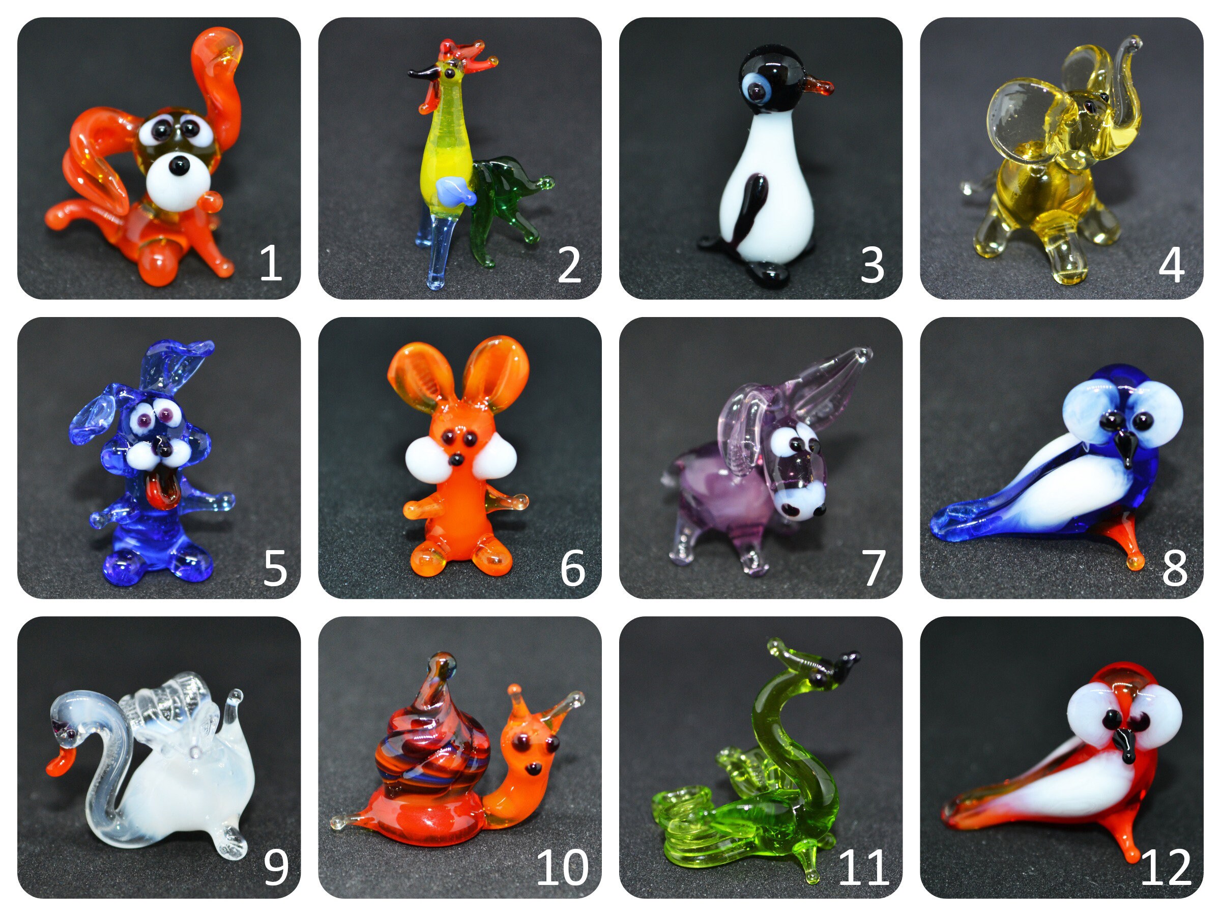 Glass Animals Tiny little murano glass dollhouse collectible glass an…