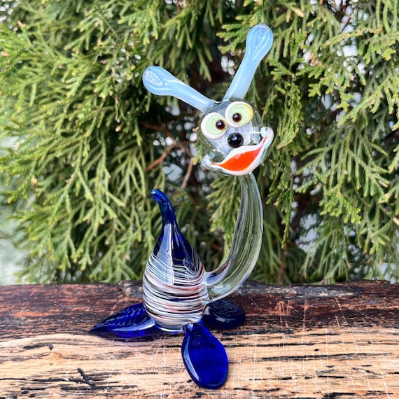 Blue Glass Snail Figurine – Blown Art Glass Animal – Nature Decor Gift – Snail Lover Collectible – Handmade Miniature
