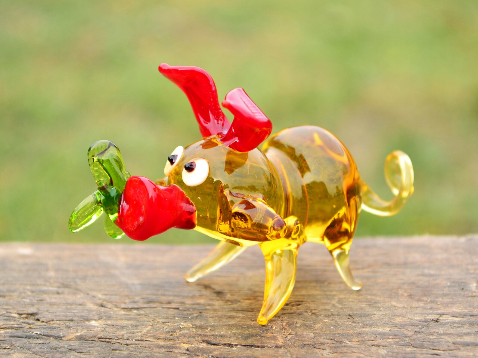 Blown Glass Pig Figurine Animals Glass Pig Miniature Art Glass - Etsy