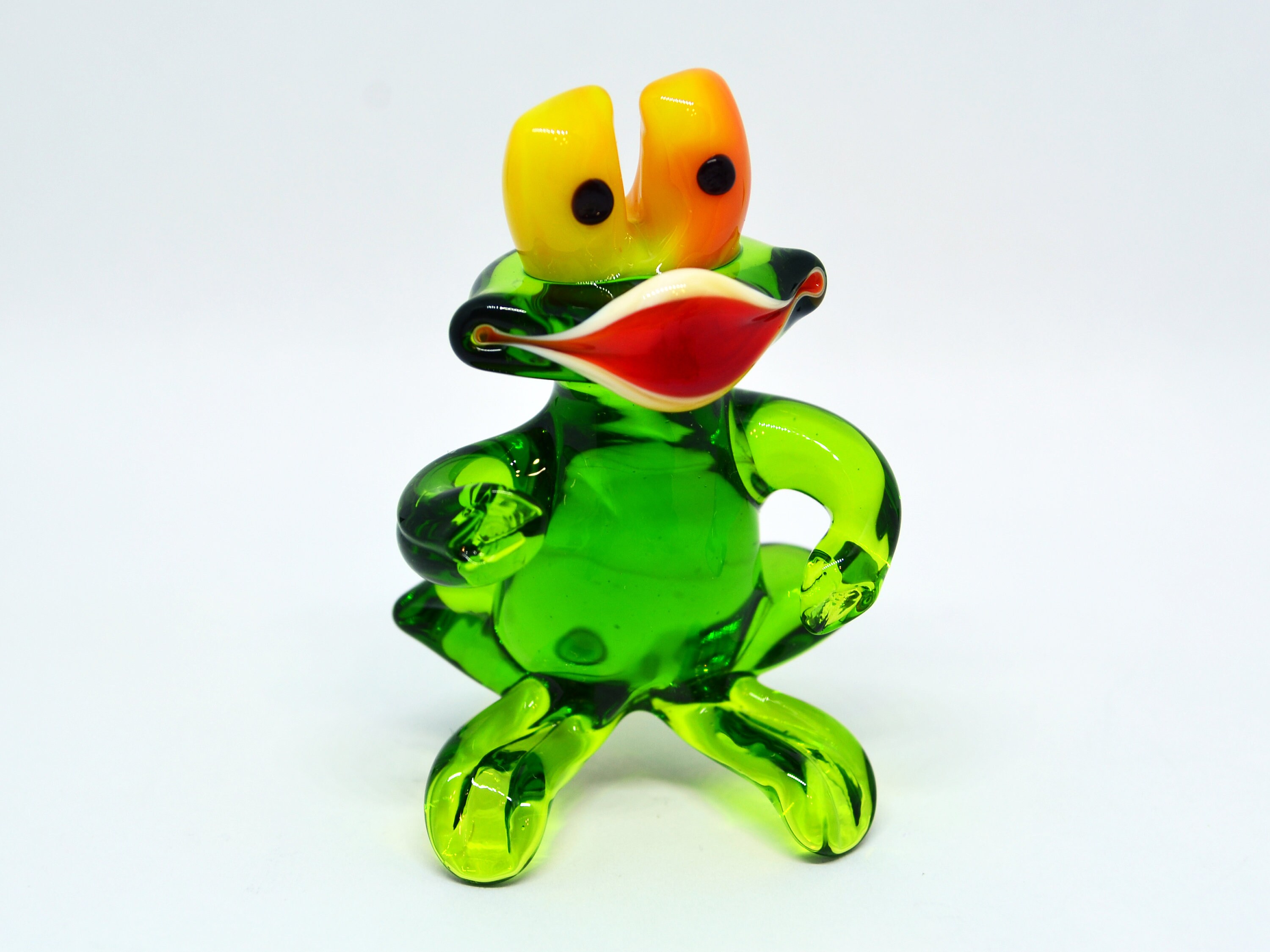 Green glass frog figurine animals glass clear frog sculpture Etsy
