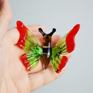 Glass Butterfly in Glass Fused Glass Animals Figurines Garden Gift Child Girl Gift for Baby Decoration Glass Figure Menagerie Miniature image 2