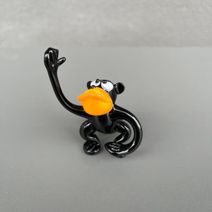 Black Glass Monkey Figurine Blown Glass Animal Collectible Monkey Lover Gifts Art Glass Monkey Sculpture Murano Decoration Glasswork Statue image 3