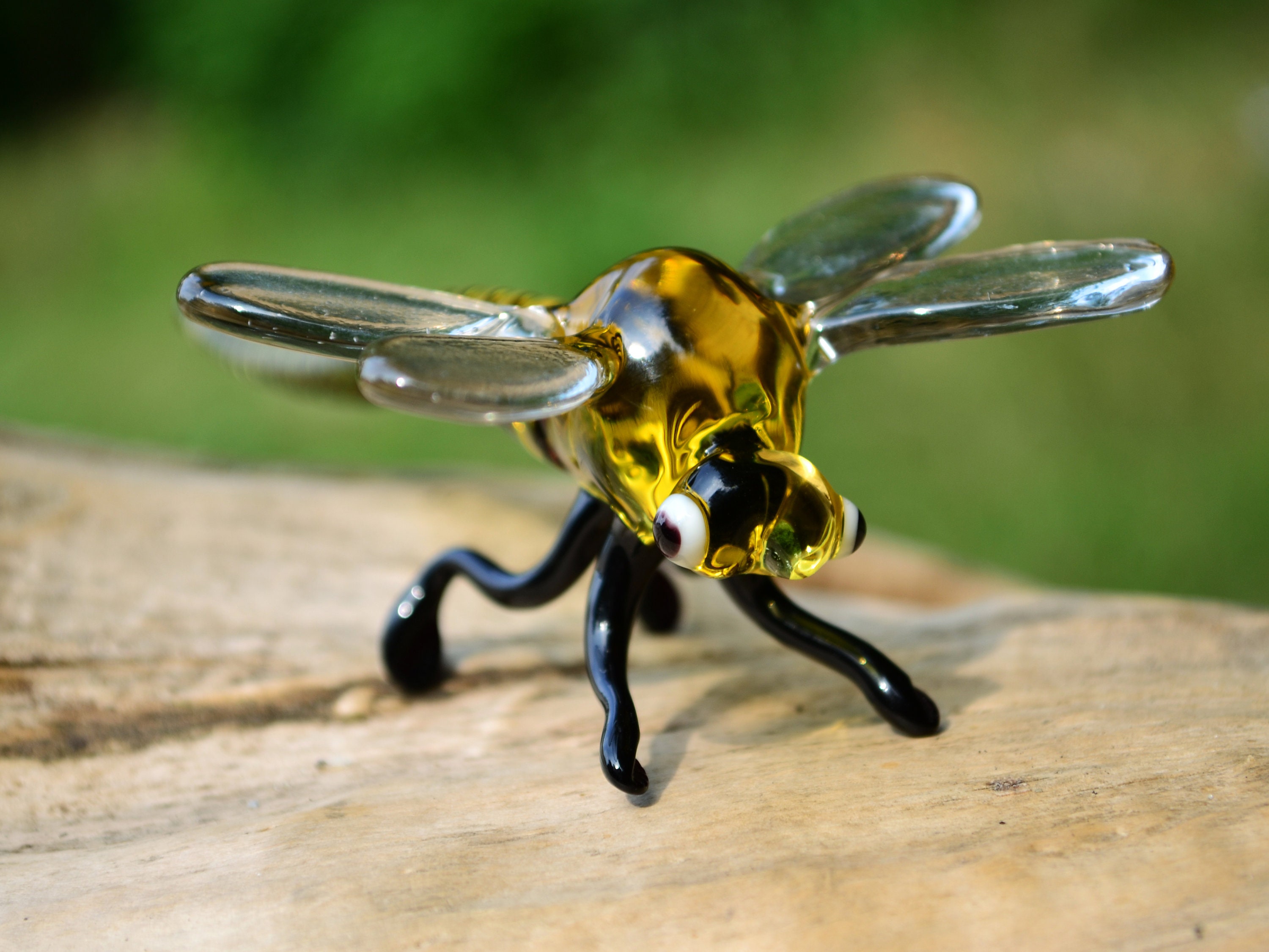 Glass Dragonfly Figurine Dragonfly Art Stained Glass Blown Etsy
