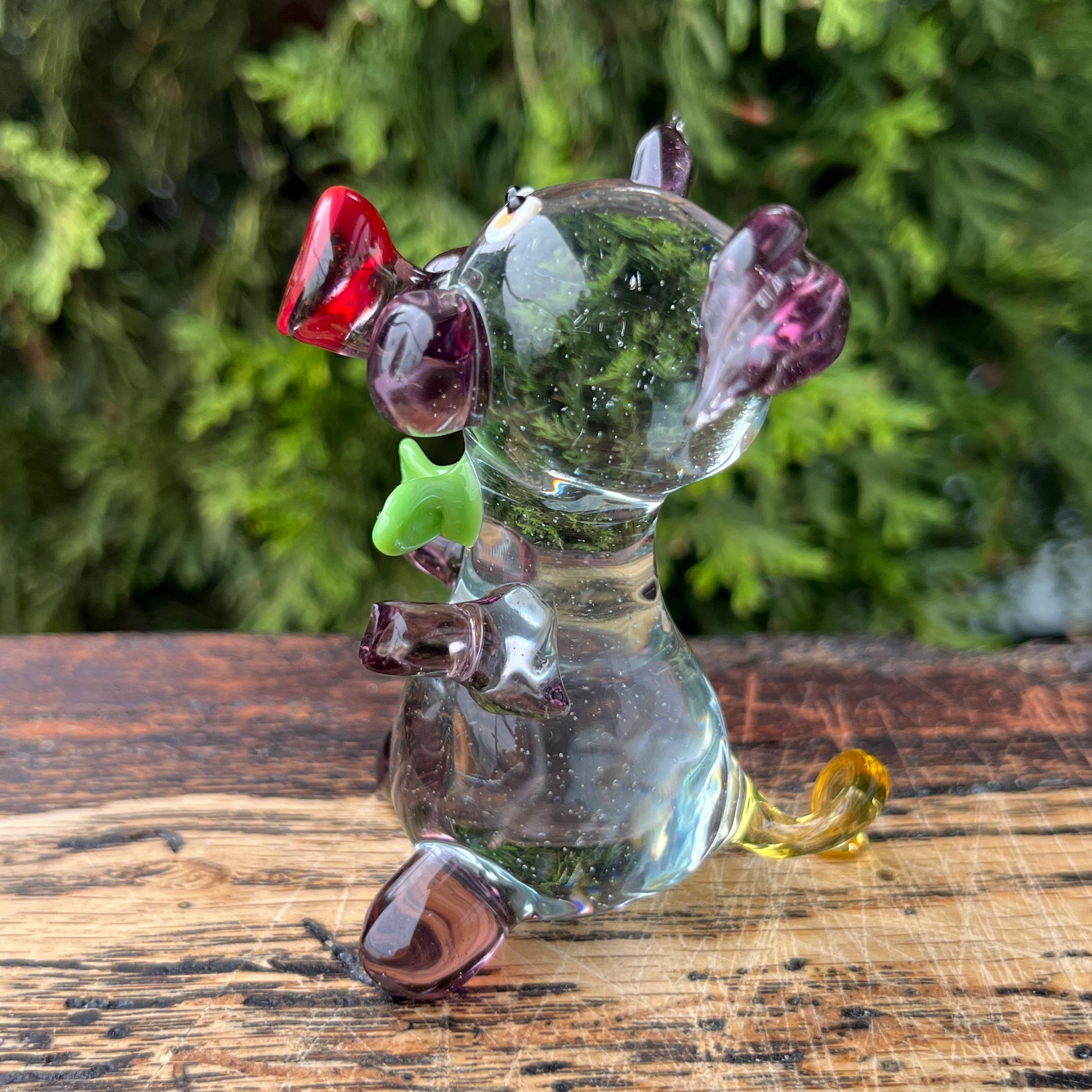 ガラスの豚の置物、手吹きムラーノスタイルのミニチュア - Etsy 日本