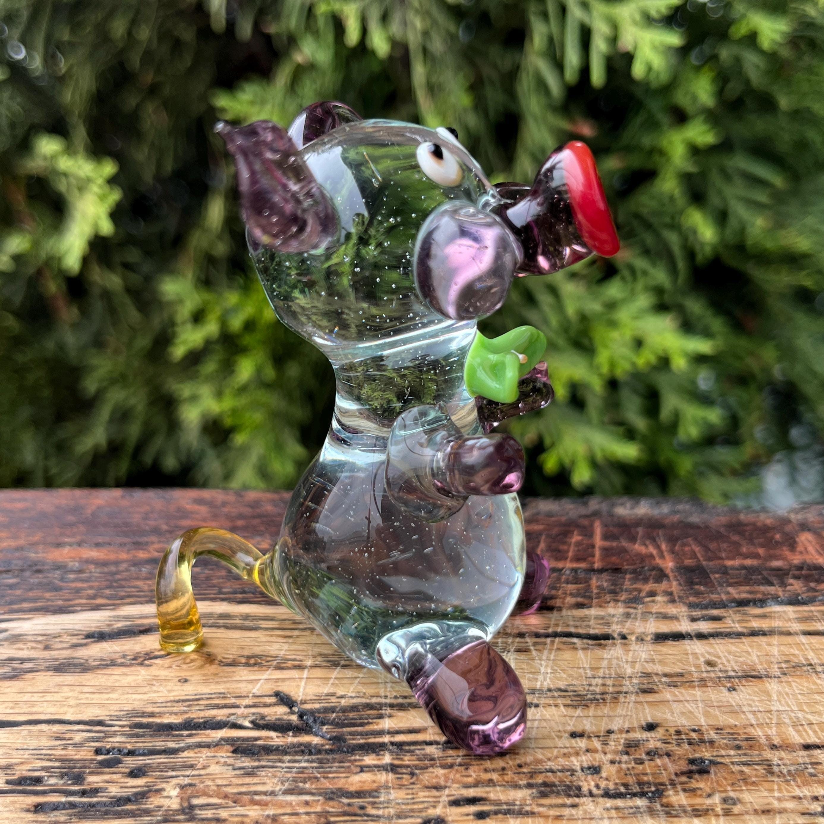 ガラスの豚の置物、手吹きムラーノスタイルのミニチュア - Etsy 日本