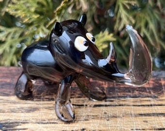 4 Pack Ornements De Rhinocéros Bureau Figurine Forme Animalière Laiton