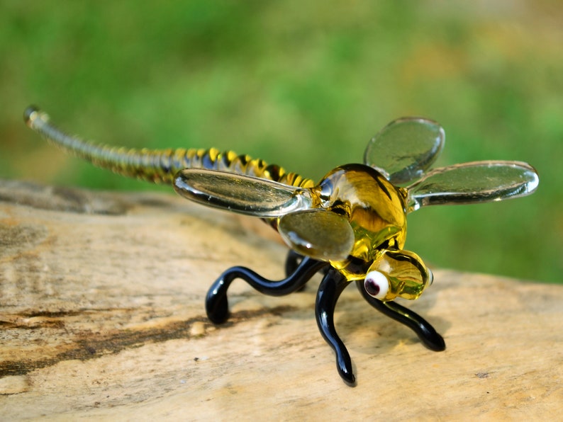 Glass Dragonfly Figurine Dragonfly Art Stained Glass Blown Etsy