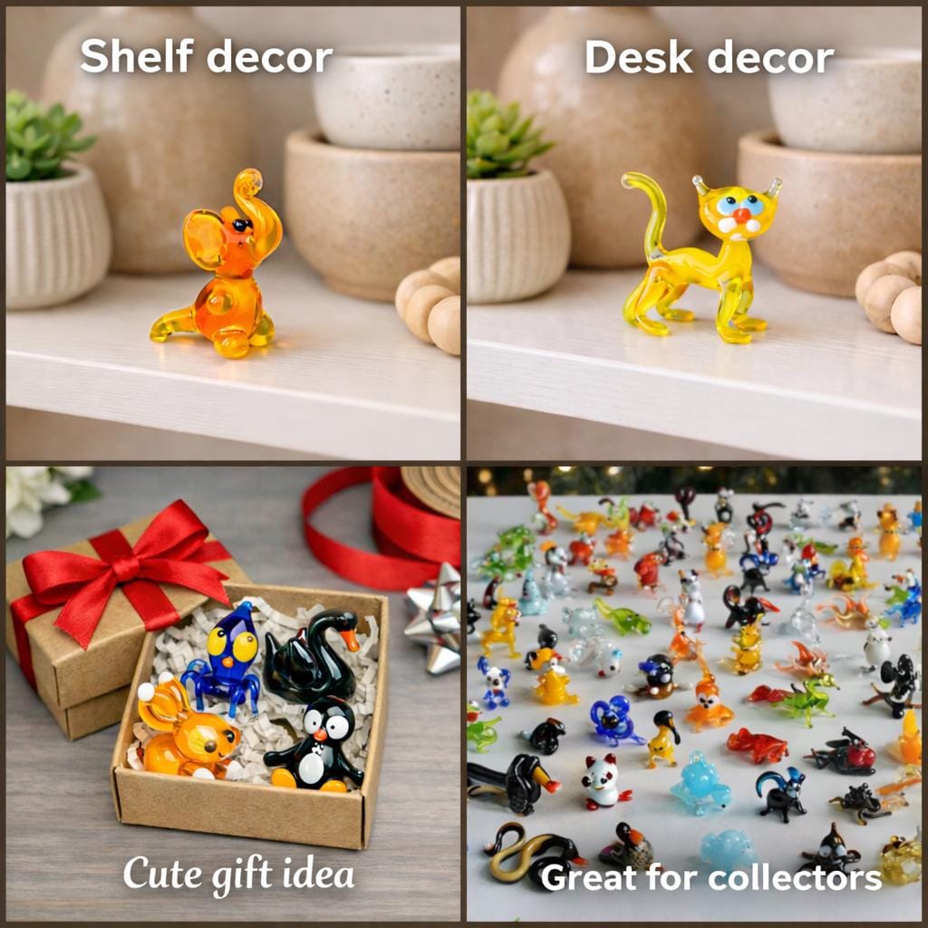 ミニチュアガラス動物置物 25個セット 手吹き 詰め合わせ - Etsy 日本