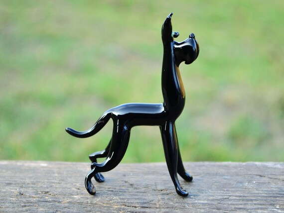 Tierfigur MINI Hund aus Glas handgefertigte Glasfigur Schönes Geschenk 2,5 cm