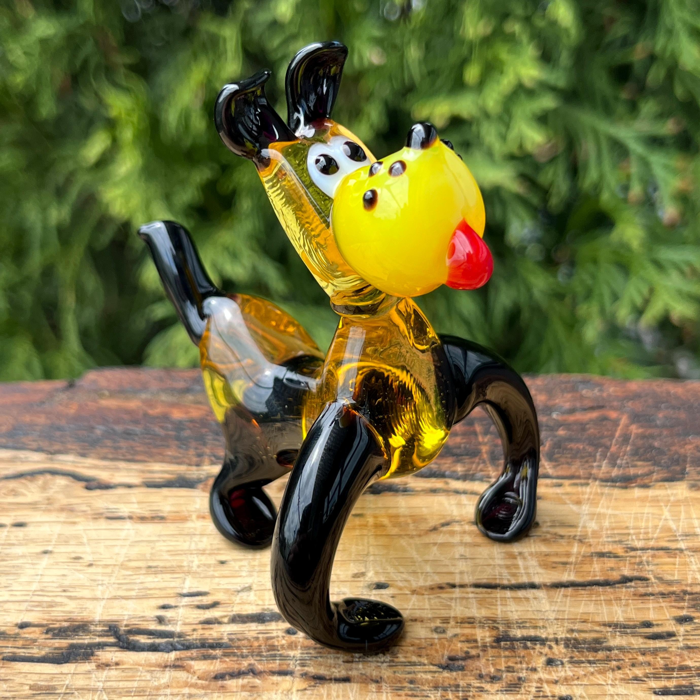 ガラス製 ブルドッグ イヌ 犬 置物 インテリア ガラスのブルドッグの