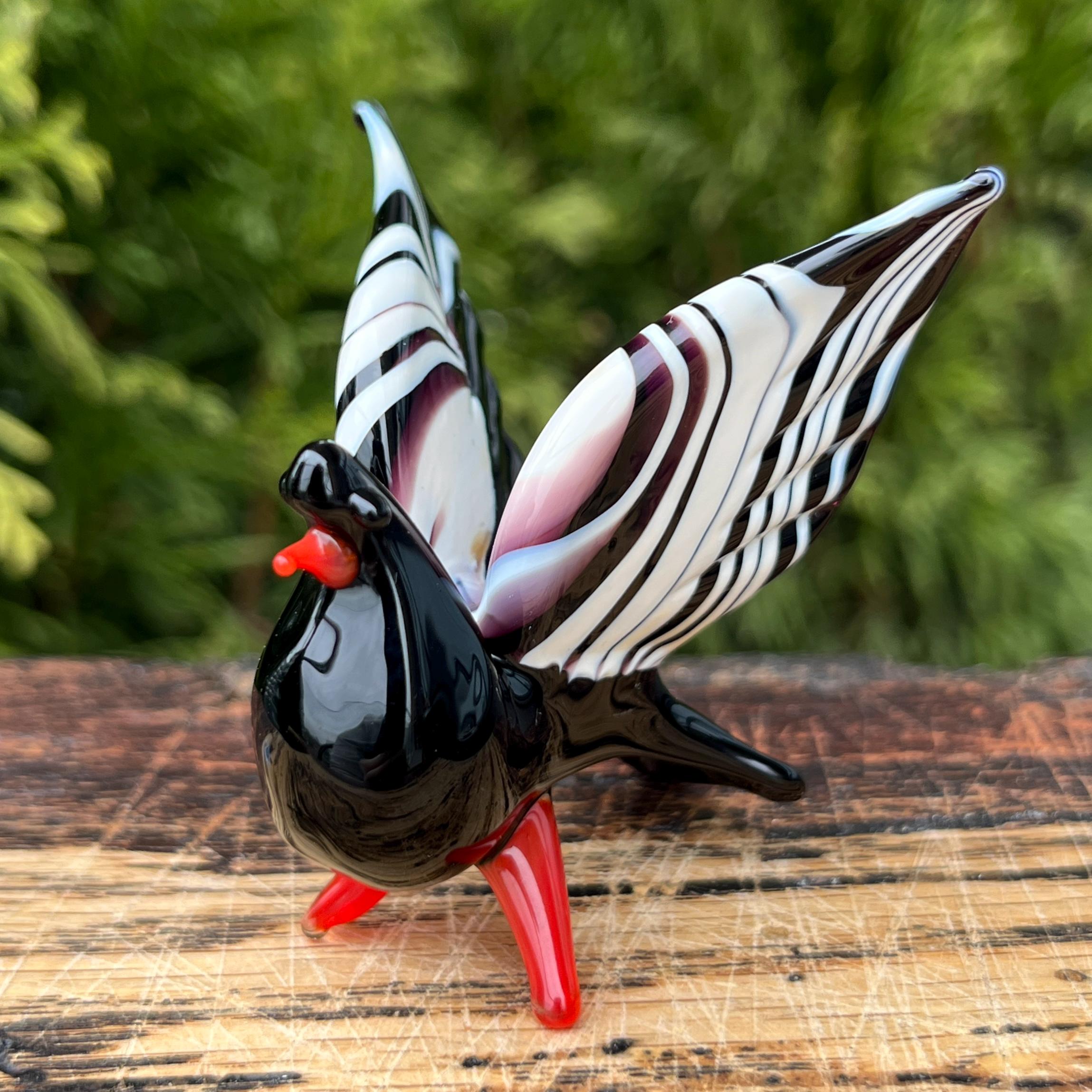 手吹きガラスの鳩の置物：ムラーノスタイルの鳥の彫刻 - Etsy 日本