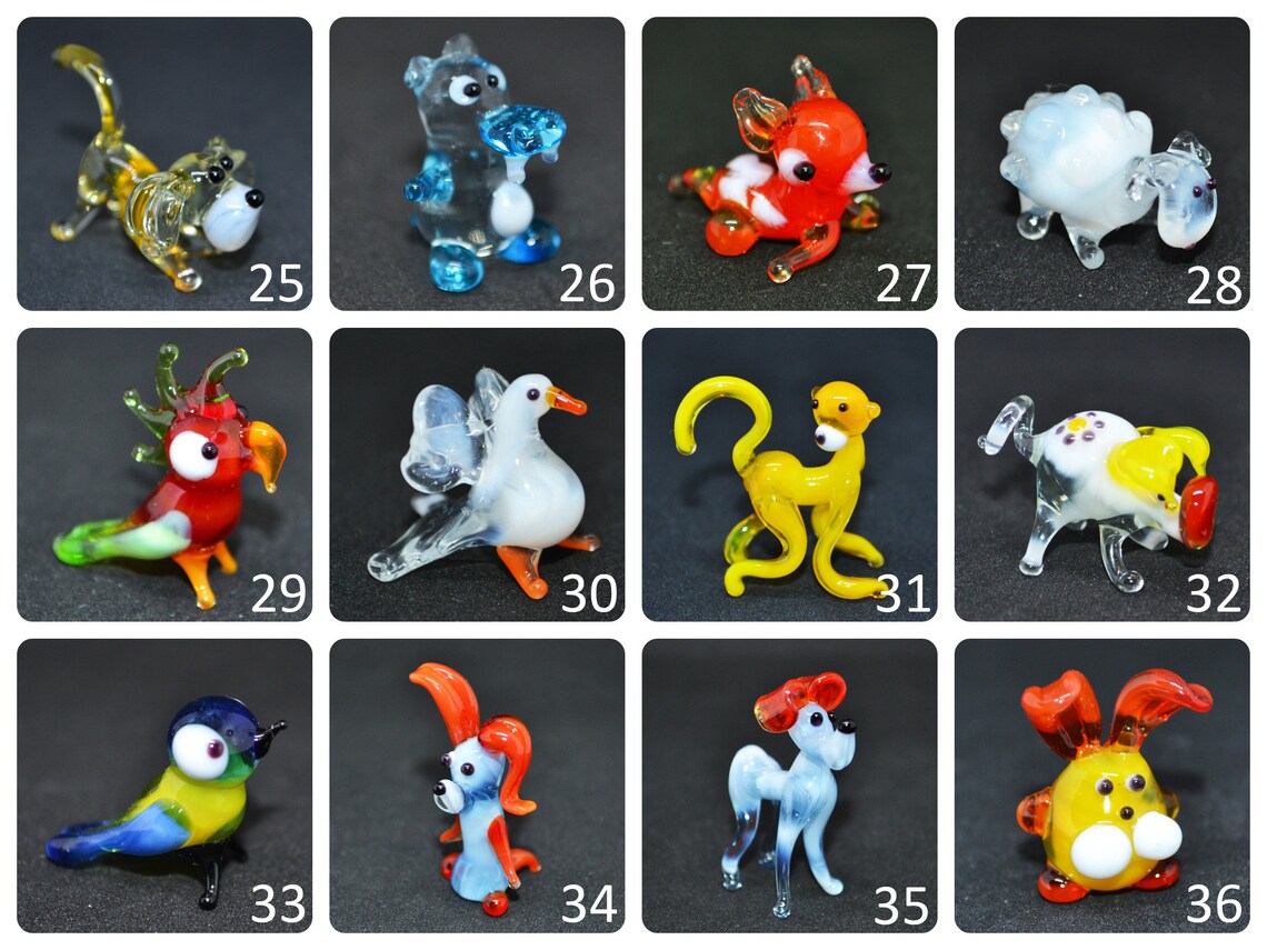 Glass Animals Tiny little murano glass dollhouse collectible Etsy