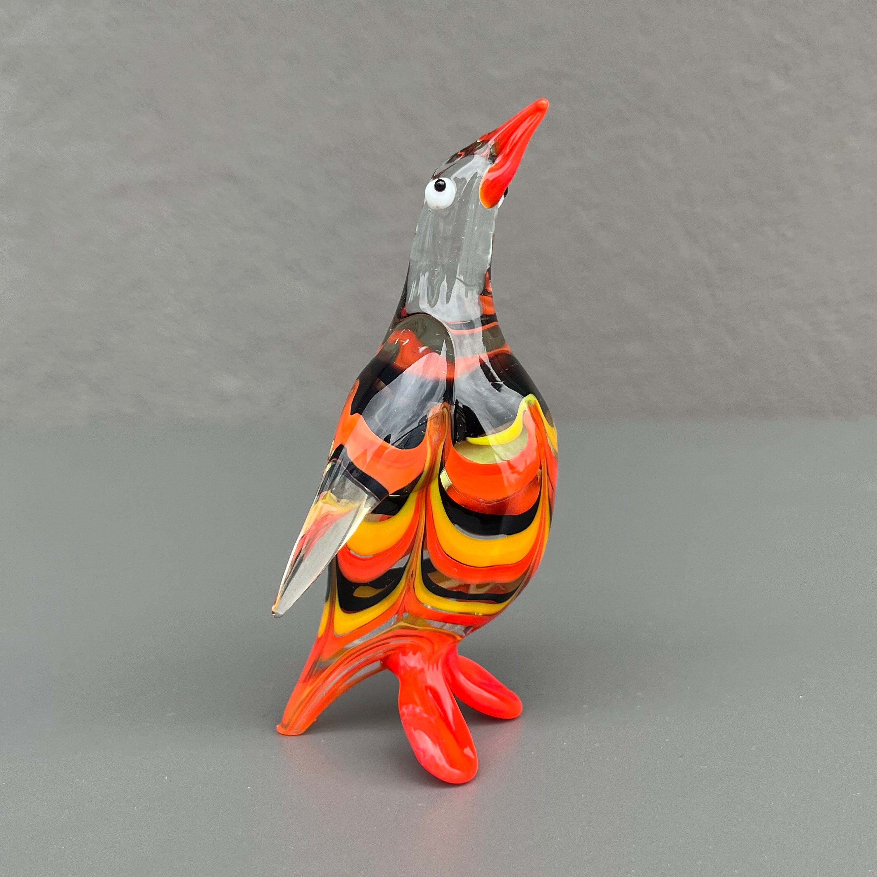 イタリアムラーノガラス水冠金箔スタンドトレー